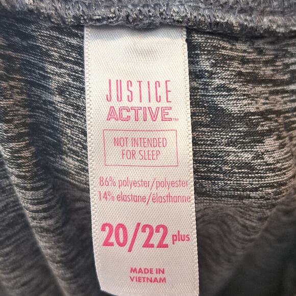 Justice Active Girl's Plus 20/22 Gray Logo Leggings - Picture 5 of 6